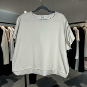 ☀️Boxy Cropped Dolman Sleeve Top Neutral Minimalist Oversized Small NWT